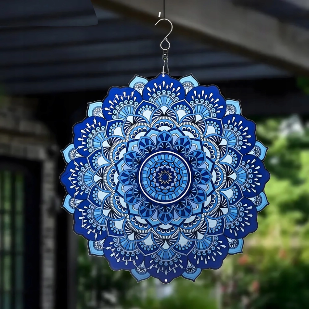OZDOBA WISZĄCA MANDALA 3D DEKORACJA DO OGRODU POKOJU 12" NIEBIESKA