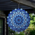 OZDOBA WISZĄCA MANDALA 3D DEKORACJA DO OGRODU POKOJU 12" NIEBIESKA