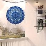 OZDOBA WISZĄCA MANDALA 3D DEKORACJA DO OGRODU POKOJU 12" NIEBIESKA