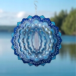 OZDOBA WISZĄCA MANDALA 3D DEKORACJA DO OGRODU POKOJU 12" NIEBIESKA