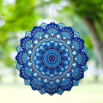 OZDOBA WISZĄCA MANDALA 3D DEKORACJA DO OGRODU POKOJU 12" NIEBIESKA