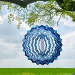 OZDOBA WISZĄCA MANDALA 3D DEKORACJA DO OGRODU POKOJU 12" NIEBIESKA