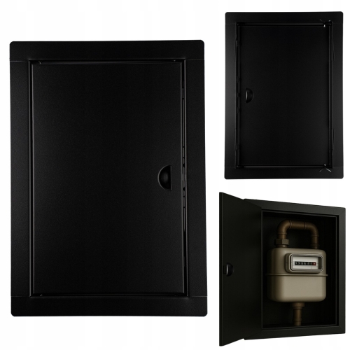 DRZWICZKI REWIZYJNE WYCZYSTKA ZAMYKANA NA ZATRZASK 40x50 CM METAL CZARNE