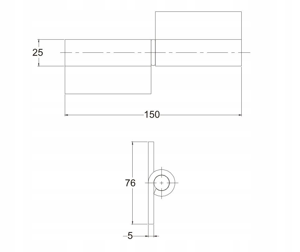 ZAWIAS DO SPAWANIA SKRZYDEŁKA M3 25x150 x76x5mm
