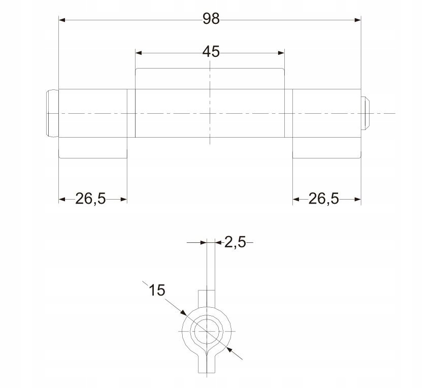 ZAWIAS DO SPAWANIA TRÓJDZIELNY M4 15x100 ROZŁĄCZNY