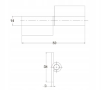 ZAWIAS DO SPAWANIA SKRZYDEŁKA M3 14x80 x54x3mm
