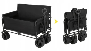 WÓZEK OGRODOWY TRANSPORTOWY PLAŻOWY NA RYBY Z SIEDZISKIEM DUŻE KOŁA