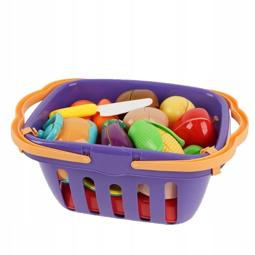 DUŻY ZESTAW PLASTIKOWE OWOCE I WARZYWA DO KROJENIA