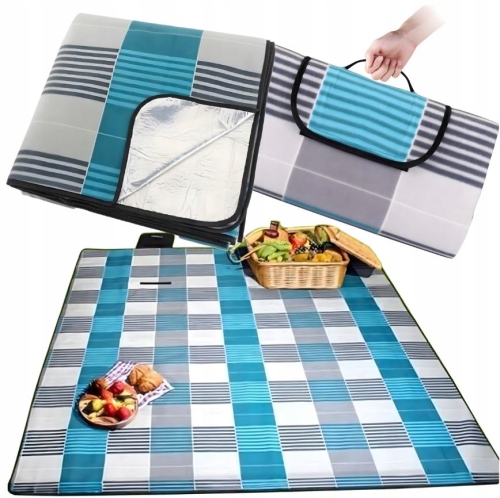 KOC PLENEROWY PIKNIKOWY MATA PLAŻOWA Z IZOLACJĄ SKŁADANY WODOODPORNY 200cm