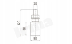 ROLKA PROWADZĄCA DO BRAM 50x60/120 M20 HD ŁOŻYSKO