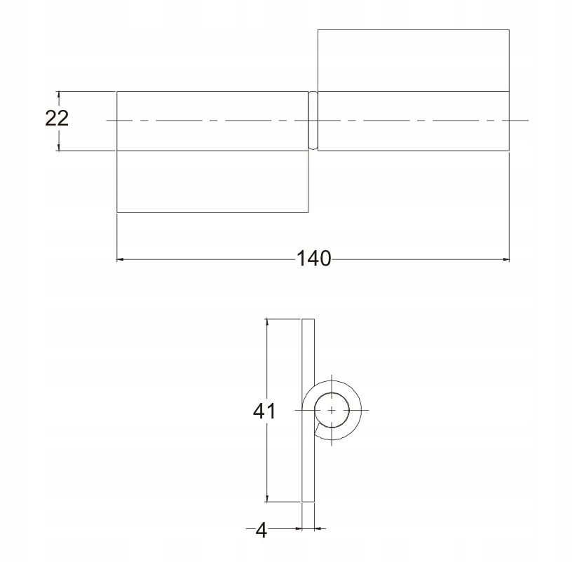 ZAWIAS DO SPAWANIA SKRZYDEŁKA M3 22x140 x41x4mm