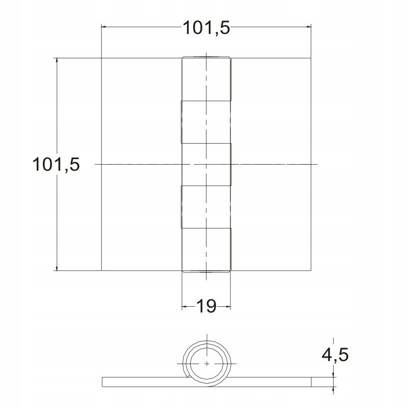 ZAWIAS DO SPAWANIA PŁASKI GRUBY CZARNY 100x100x4.5