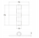 ZAWIAS DO SPAWANIA PŁASKI GRUBY CZARNY 75x75x3mm