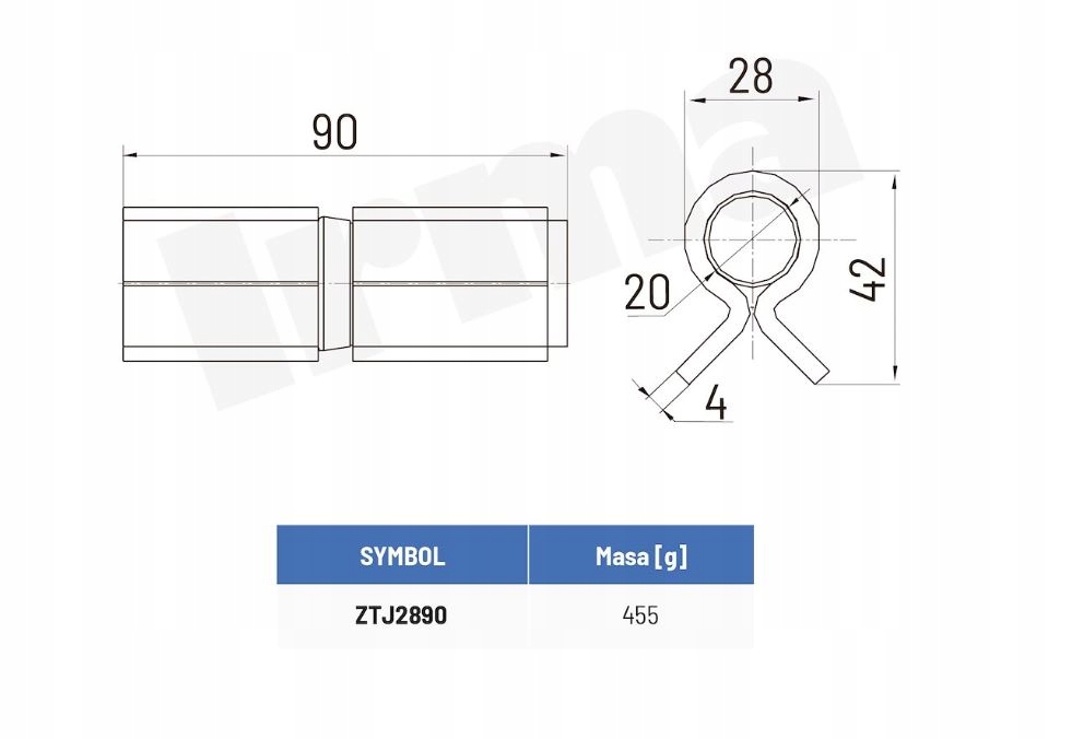 ZAWIAS DO SPAWANIA M6 360° 20/28x90x4/90° ŁOŻYSKO