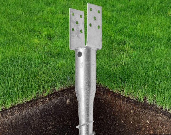 PODSTAWA SŁUPA WKRĘCANA DO ZIEMI TYPU U 150 x 920 mm KOTWA ŚWIDER OCYNK