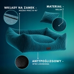 LEGOWISKO DLA PSA POSŁANIE PRĄŻKOWANE MIĘTA 70x60 PODUSZKA MATERAC MIĘTOWY