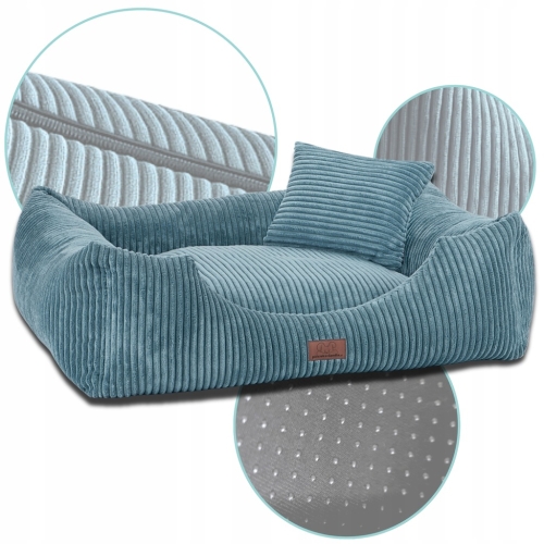 LEGOWISKO DLA PSA POSŁANIE PRĄŻKOWANE MIĘTA 90x70 PODUSZKA MATERAC MIĘTOWY