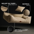 LEGOWISKO DLA PSA POSŁANIE PRĄŻKOWANE KREM 90x70 PODUSZKA MATERAC KREMOWY