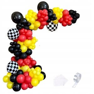 GIRLANDA BALONOWA BALONY ZESTAW URODZINOWY BALONÓW WYŚCIG FLAGA 148 SZT