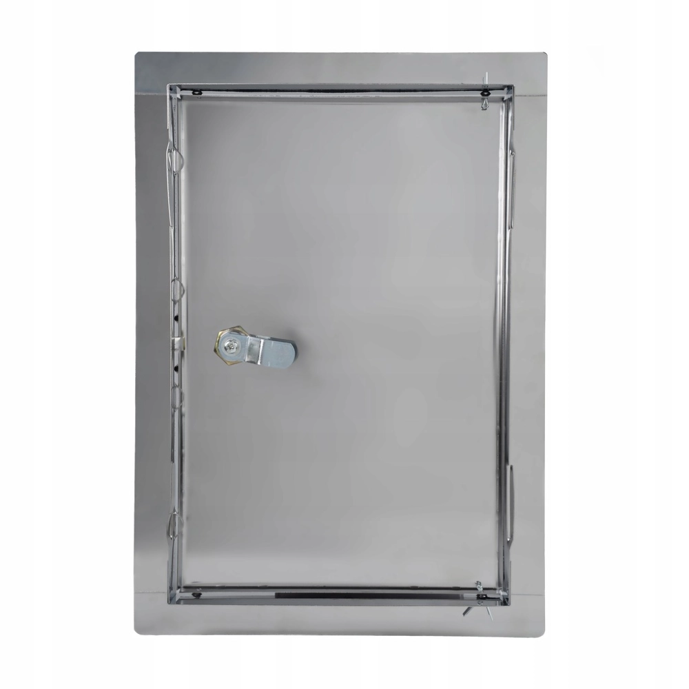 DRZWICZKI REWIZYJNE METALOWE NA ZAMEK KLUCZ 40X60 CM NIERDZEWNE SREBRNE