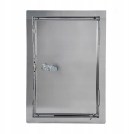 DRZWICZKI REWIZYJNE METALOWE NA ZAMEK KLUCZ 40X60 CM NIERDZEWNE SREBRNE