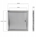 DRZWICZKI REWIZYJNE NIERDZEWNE METALOWE 10x10 CM ZAMYKANE NA ZATRZASK