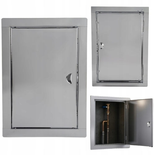 DRZWICZKI REWIZYJNE 30x60 CM NIERDZEWNE METALOWE ZAMYKANE NA ZATRZASK