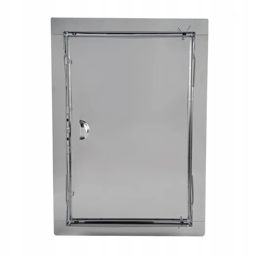 DRZWICZKI REWIZYJNE ZE STALI NIERDZEWNEJ NA ZATRZASK METAL 40x60 CM SREBRNE