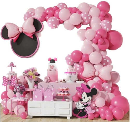 GIRLANDA BALONOWA URODZINOWA ZESTAW BALONÓW MYSZKA MINNIE MINI 111 SZT