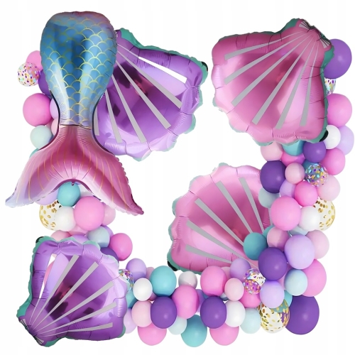 GIRLANDA BALONOWA ŁUK BALONÓW ZESTAW URODZINOWY BALONY SYRENKA 97 SZTUK