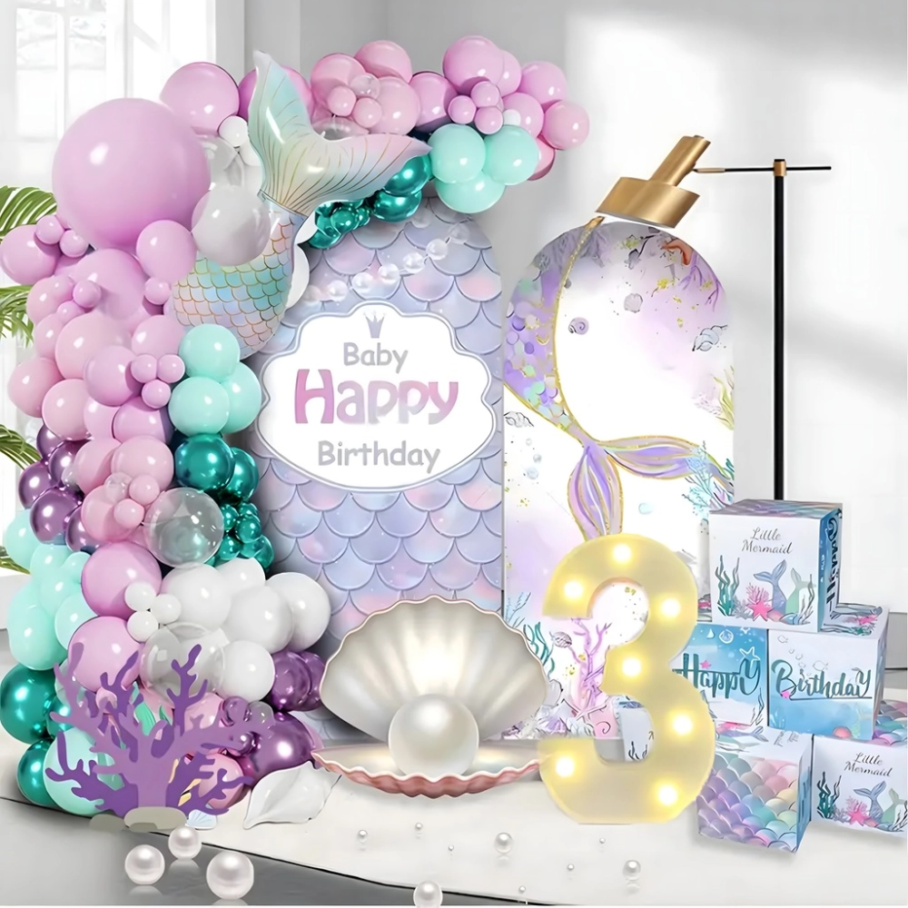 GIRLANDA BALONOWA ŁUK BALONÓW ZESTAW URODZINOWY BALONY SYRENKA 97 SZTUK