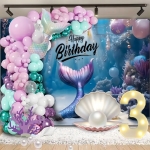 GIRLANDA BALONOWA ŁUK BALONÓW ZESTAW URODZINOWY BALONY SYRENKA 97 SZTUK