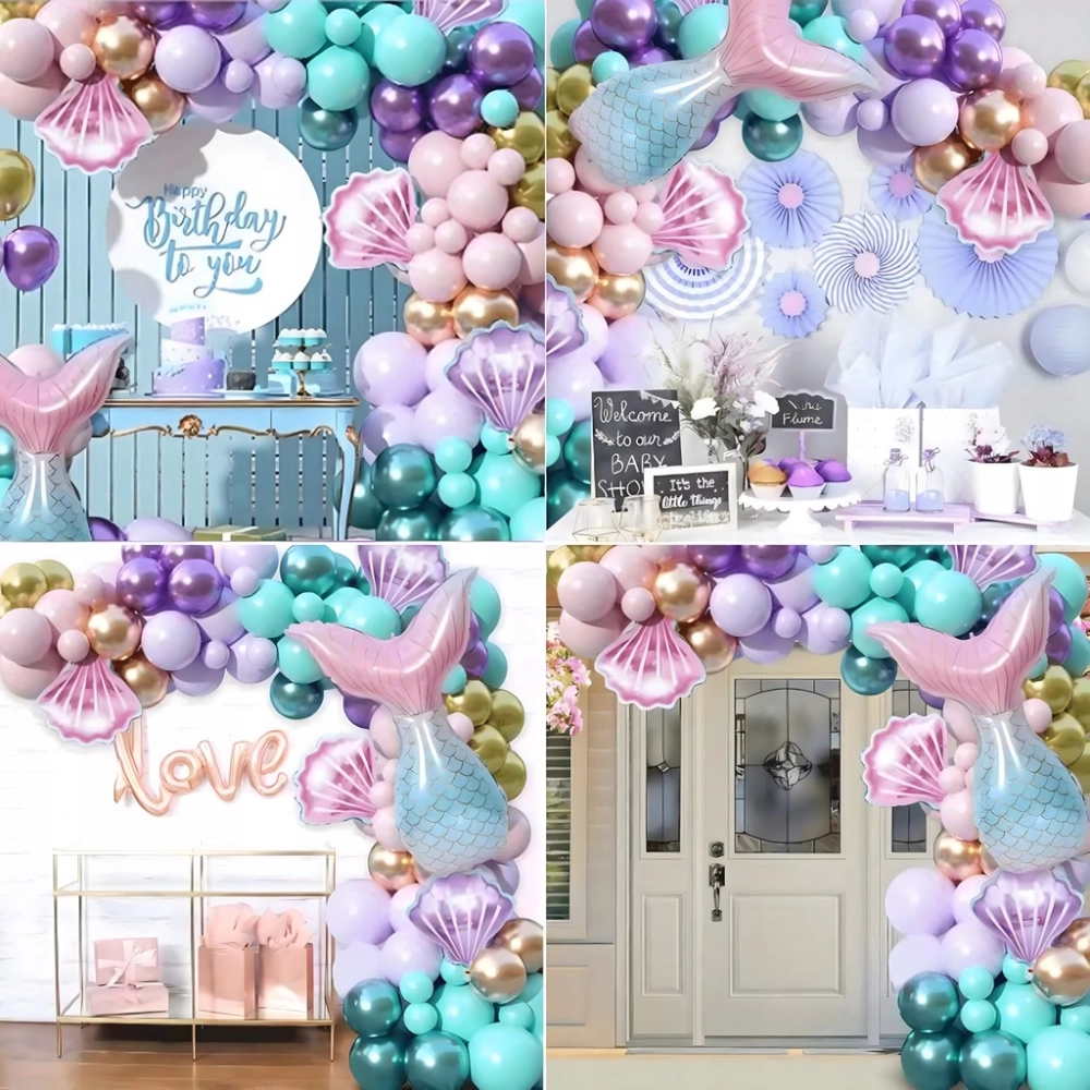 GIRLANDA BALONOWA ŁUK BALONÓW ZESTAW URODZINOWY BALONY SYRENKA 97 SZTUK