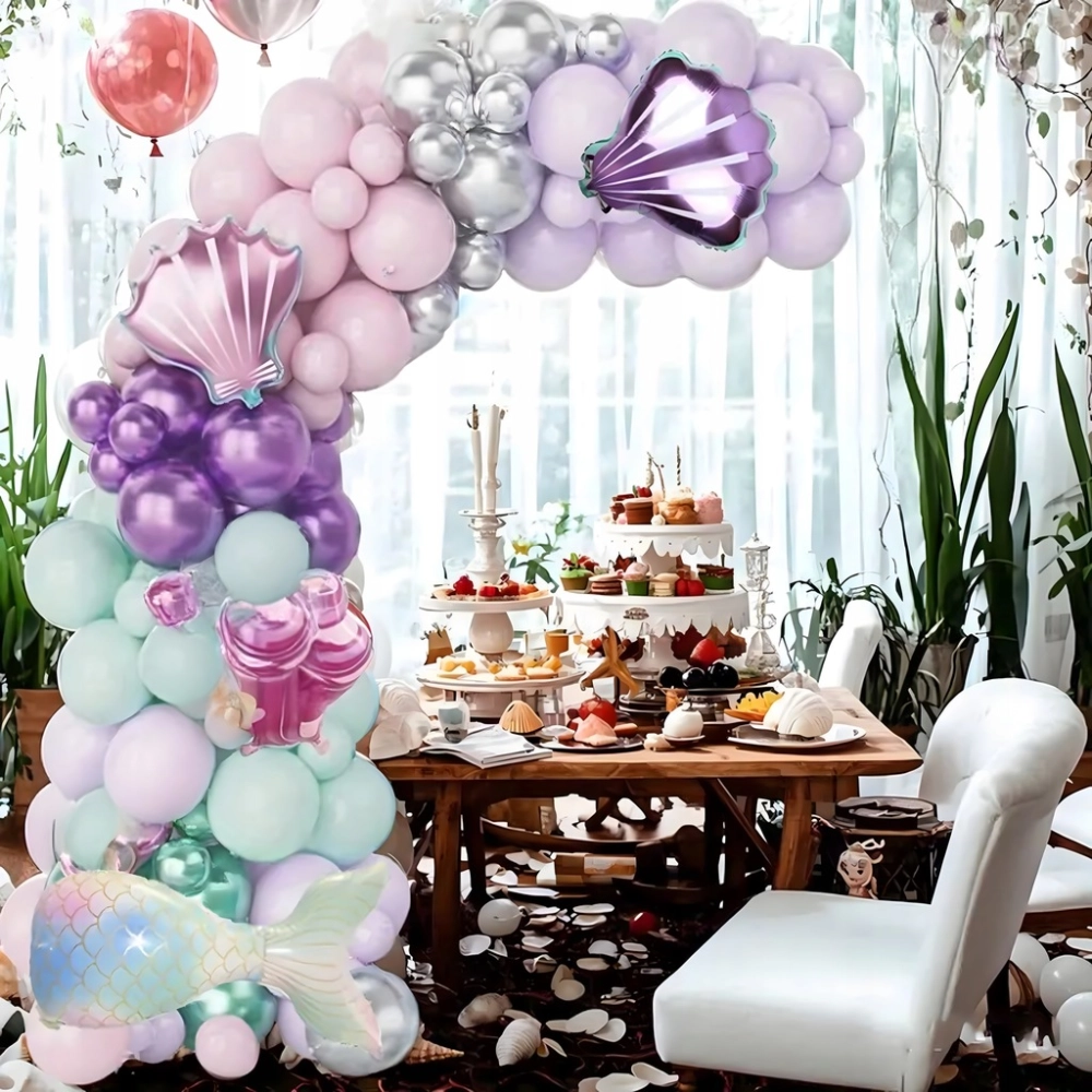 GIRLANDA BALONOWA ŁUK BALONÓW ZESTAW URODZINOWY BALONY SYRENKA 97 SZTUK