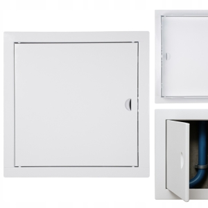 DRZWICZKI REWIZYJNE ZAMYKANE NA ZATRZASK WYCZYSTKA METALOWA 15x15 CM BIAŁY