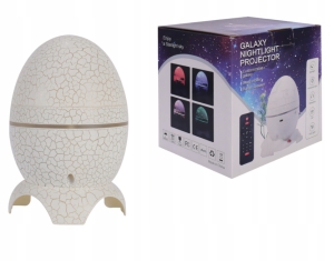 PROJEKTOR GWIAZD LAMPKA NOCNA LED Z GŁOŚNIKIEM JAJO DINOZAURA GALAKTYKA USB