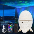 PROJEKTOR GWIAZD LAMPKA NOCNA LED Z GŁOŚNIKIEM JAJO DINOZAURA GALAKTYKA USB