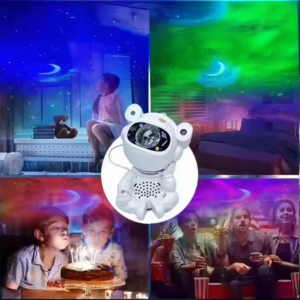 PROJEKTOR GWIAZD LAMPKA NOCNA DLA DZIECI RZUTNIK ASTRONAUTA KOSMOS USB
