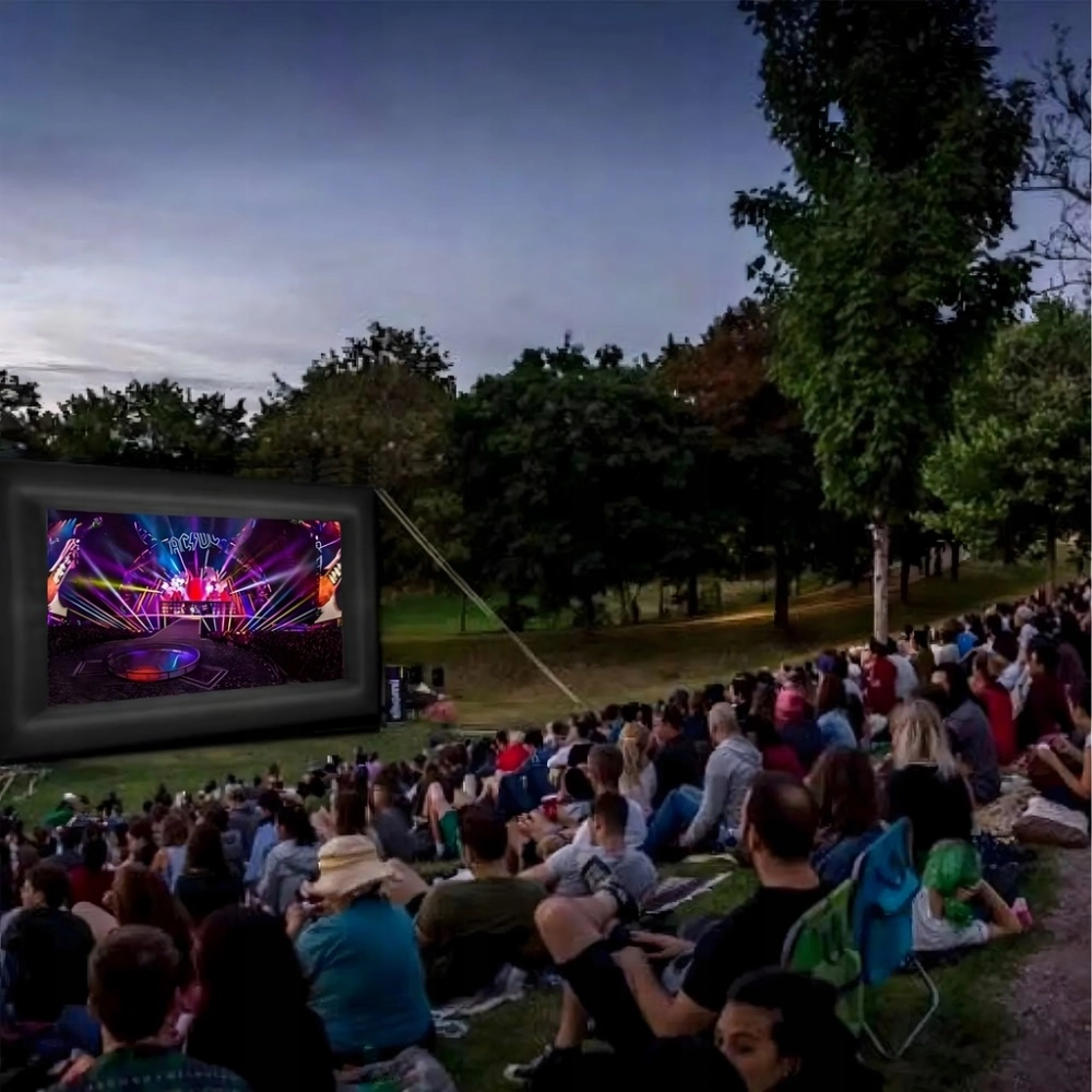 EKRAN FILMOWY PROJEKCYJNY DO PROJEKTORA DMUCHANE KINO OGRODOWE Z DMUCHAWĄ
