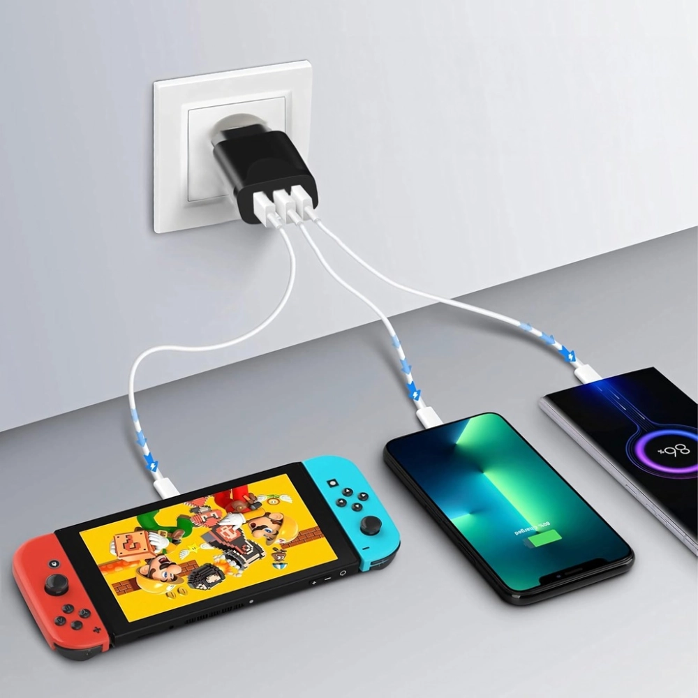ŁADOWARKA SIECIOWA MOCNA KOSTKA 3 USB UNIWERSALNA SZYBKA 3 PORTY 5V 3,4A