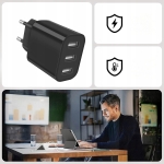 ŁADOWARKA SIECIOWA MOCNA KOSTKA 3 USB UNIWERSALNA SZYBKA 3 PORTY 5V 3,4A