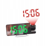 ZEGAR ELEKTRONICZNY NOWOCZESNY CYFROWY LED BUDZIK Z PROJEKTOREM LASEROWYM