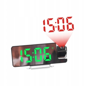 ZEGAR ELEKTRONICZNY NOWOCZESNY CYFROWY LED BUDZIK Z PROJEKTOREM LASEROWYM