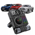TRANSMITER SAMOCHODOWY RADIO FM NADAJNIK BLUETOOTH 5,3 PD ŁADOWARKA 30W