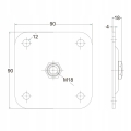 PODSTAWA ZAWIASA REGULOWANA M18 90x90x4 MM STOPKA DO ZAWIASÓW REGULOWANYCH