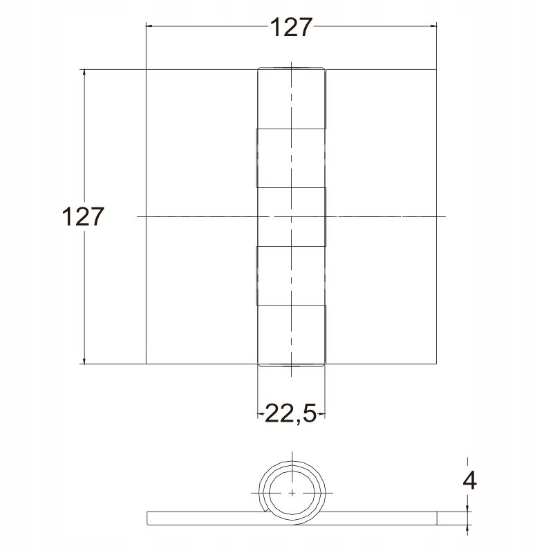 ZAWIAS DO SPAWANIA PŁASKI GRUBY DO MONTAŻU 125x125x4 MM ZE STALI CZARNY