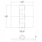 ZAWIAS DO SPAWANIA PŁASKI GRUBY DO MONTAŻU 125x125x4 MM ZE STALI CZARNY