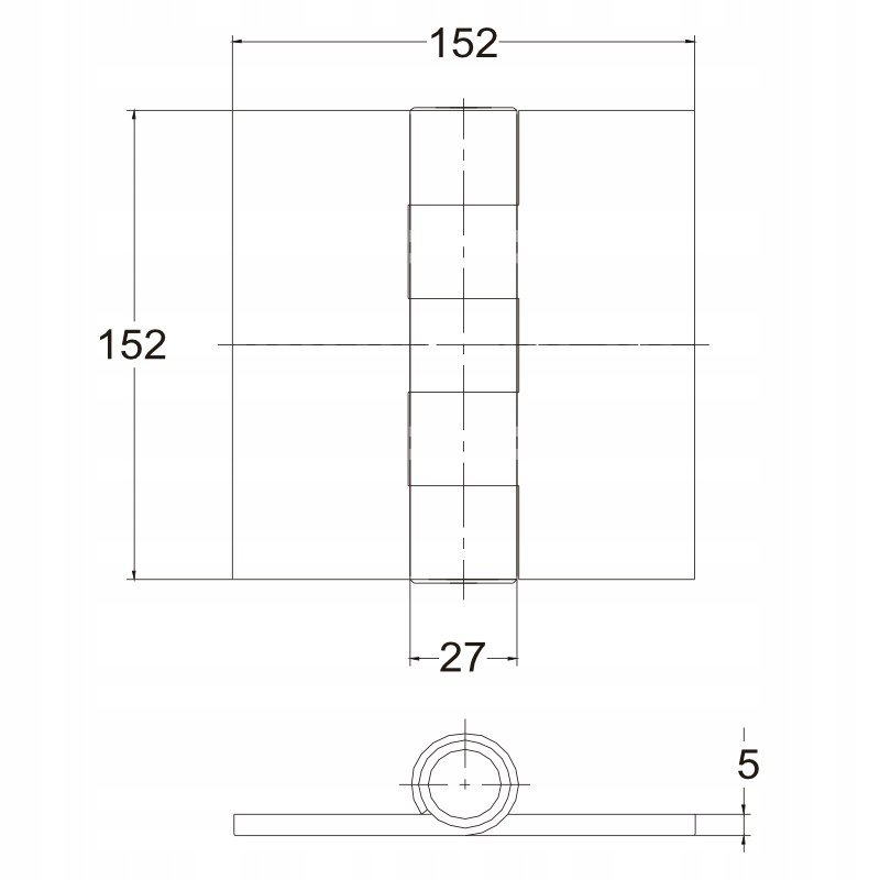 ZAWIAS DO SPAWANIA PŁASKI GRUBY BUDOWLANY 150x150x5 MM CZARNY