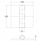 ZAWIAS DO SPAWANIA PŁASKI GRUBY BUDOWLANY 150x150x5 MM CZARNY