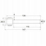 ZAWIAS REGULOWANY PRZEDŁUŻANY DO BRAM SKRZYDŁOWYCH FURTEK M12X150/138/4 MM